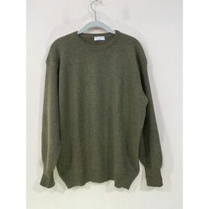 Maria Sartini‎ 100% Cashmere Sweater Womens Sz 50 Italy Classic Pullover Olive